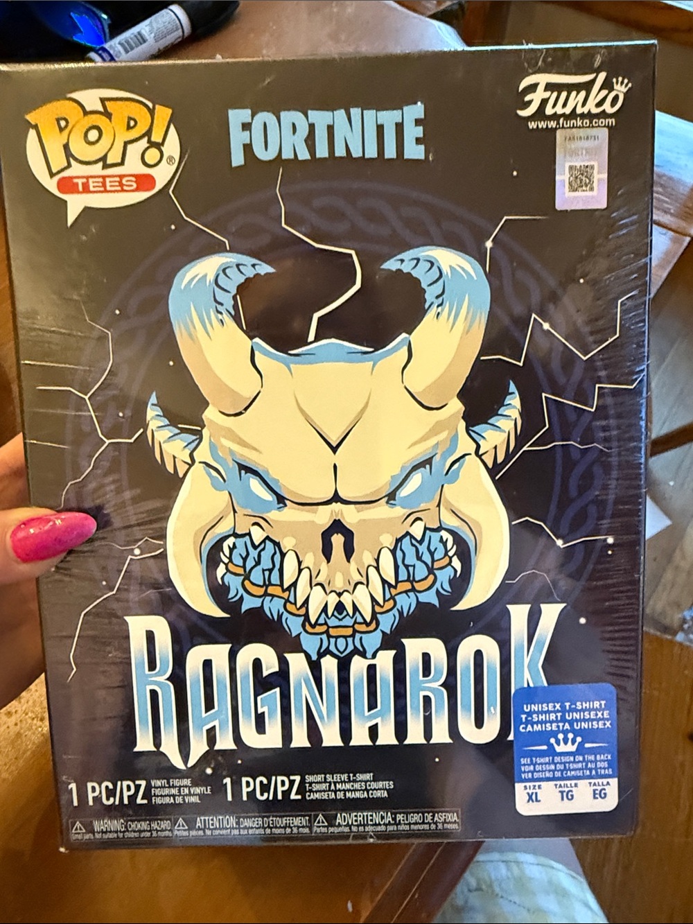 Funko Fortnite Ragnarok Pop! Tees Black and Light Blue Graphic Set